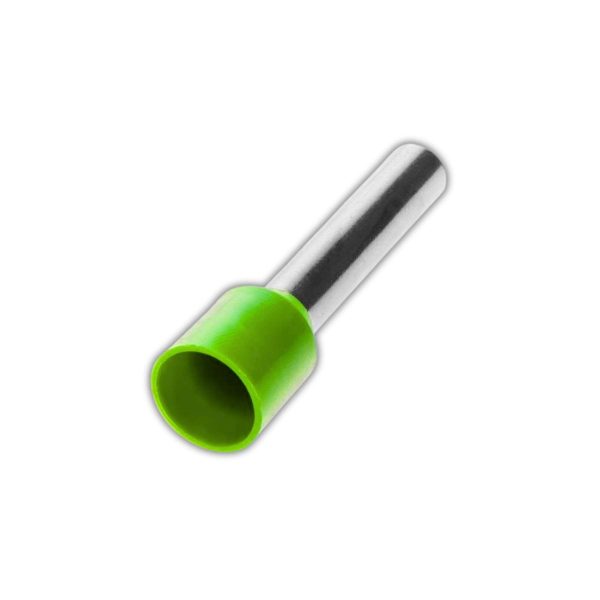 Terminal puntera hueca 6mm verde  [UM 100u | 200u]