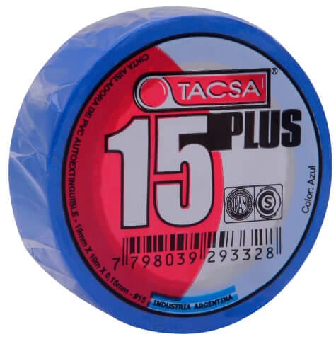 Cinta aisladora Tacsa plus azul 10mts  [UM 10u | 150u]