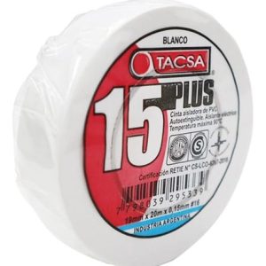 Cinta aisladora Tacsa plus blanca 20mts  [UM 10u | 100u]