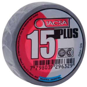 Cinta aisladora Tacsa plus gris 10mts  [UM 10u | 150u]