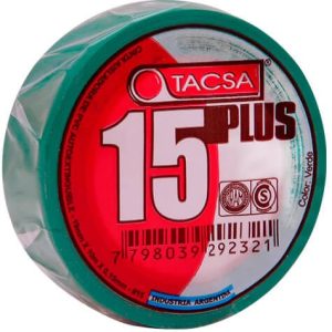 Cinta aisladora Tacsa plus verde 10mts  [UM 10u | 150u]