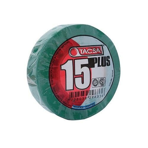 Cinta aisladora Tacsa plus verde 20mts  [UM 10u | 100u]