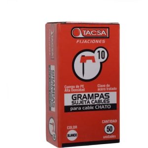 Grampa N10 paralelo 2x2.5mm blanca x50  [UM 1u | 20u | 200u]