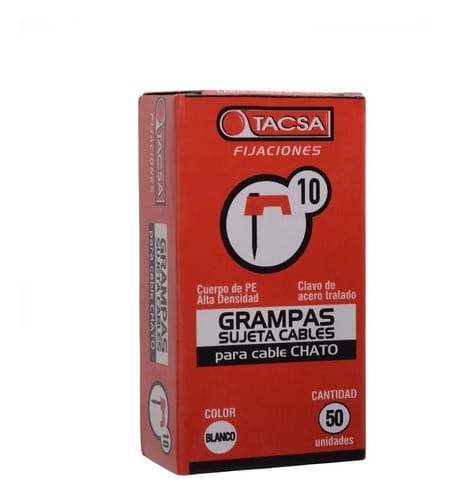 Grampa N10 paralelo 2×2.5mm blanca x50  [UM 1u | 20u | 200u]