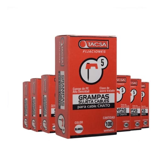 Grampa N5 paralelo 2x1mm blanca x100  [UM 1u | 20u | 200u]