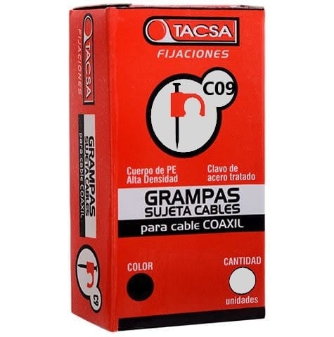 Grampa N9 coaxil rg6 negra x50  [UM 1u | 20u | 200u]