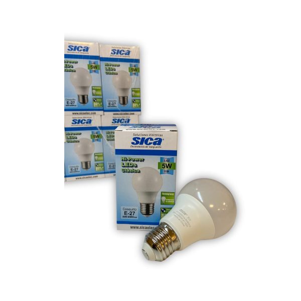 Lampara led clsica 5w fria Sica  [UM 1u | 10u | 50u]