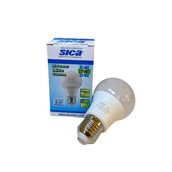 Lampara led clsica 7w fria Sica  [UM 1u | 10u | 50u]