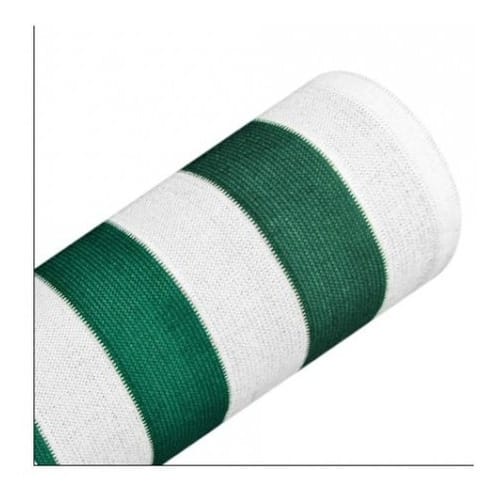 Media sombra 80% 4×50 verde y bco  [UM 1u]