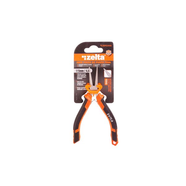 Mini pinza de punta fina 115mm/4.5″ Zelta  [UM 1u | 12u | 72u]