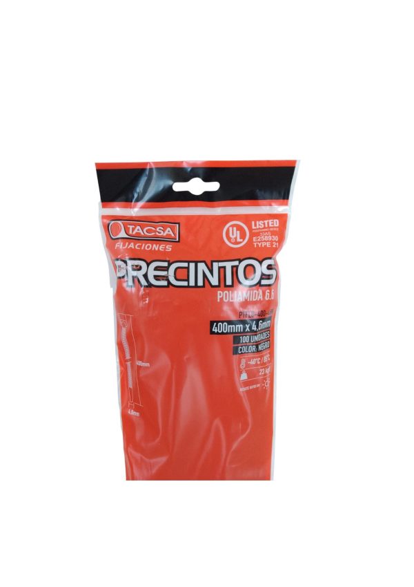 L8 precinto 4.6×400 negro Tacsa  [UM 1u | 40u]