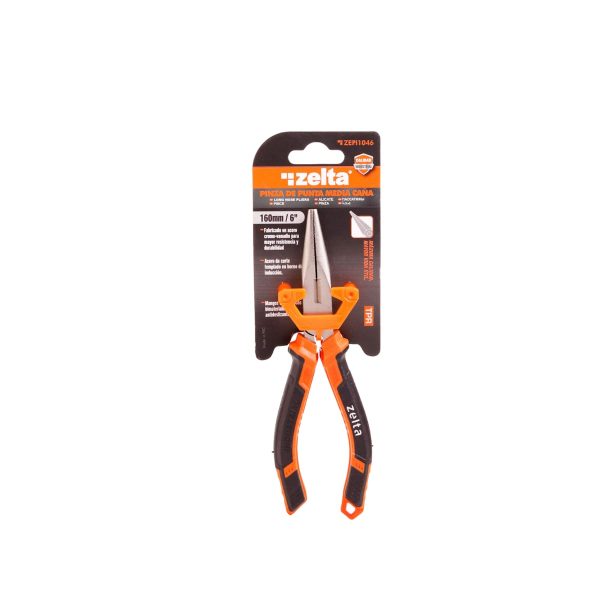 Pinza de punta media cana 160mm/6″ Zelta  [UM 1u | 12u | 48u]