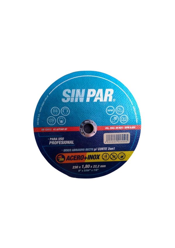 Disco abrasivo p/corte portatil 230×1.8×22.2mm  [UM 1u | 50u]