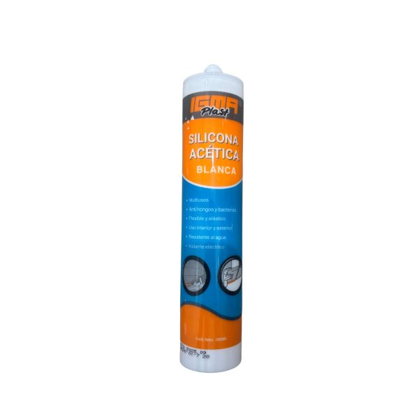 Silicona acetica blanca 280ml Igma  [UM 1u | 24u]