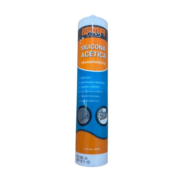 Silicona acetica transparente 280ml Igma  [UM 1u | 24u]