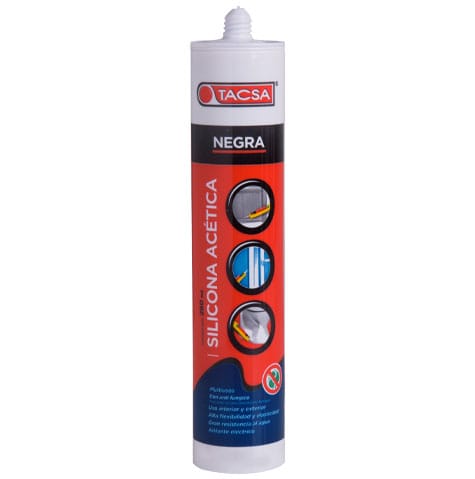 Silicona acetica negra 280ml  [UM 1u | 24u]