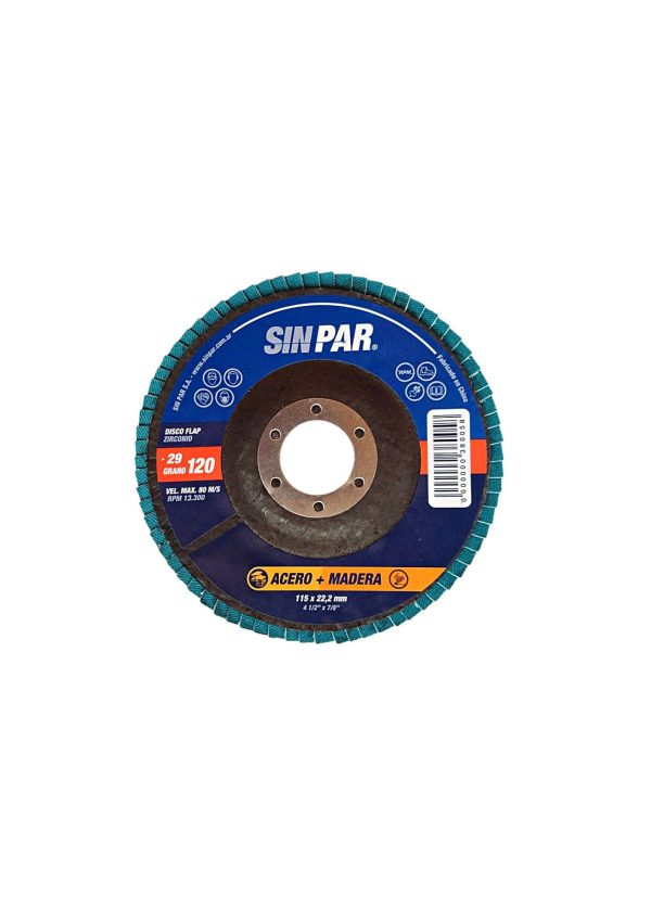 Disco flap zirconio 115×22.2mm G120  [UM 1u | 20u]