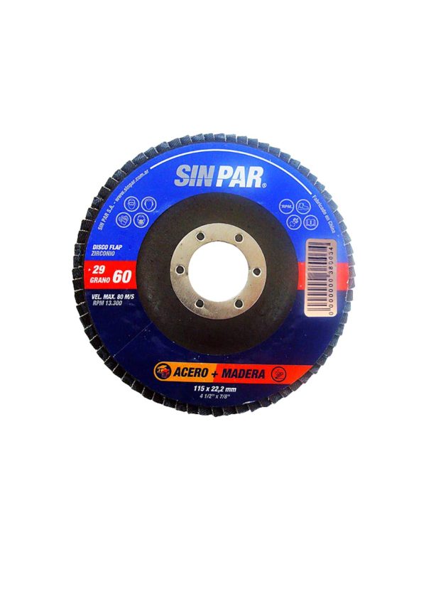 Disco flap zirconio 115×22.2mm G60  [UM 1u | 20u]