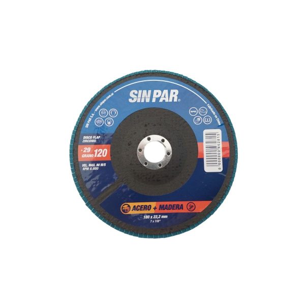 Disco flap zirconio 180×22.2mm G120  [UM 1u | 20u]
