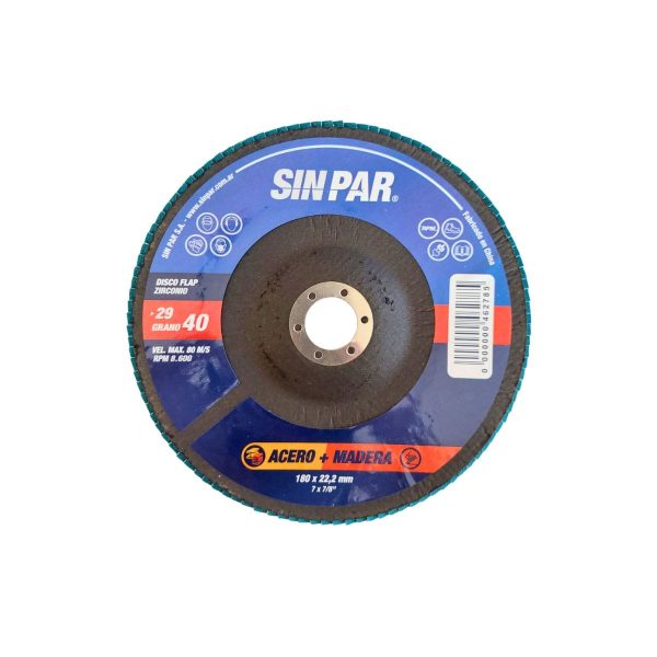 Disco flap zirconio 180×22.2mm G40  [UM 1u | 20u]
