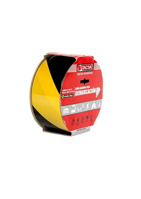 Cinta para demarcacion Tacsa 50×33 amarilla y negra  [UM 1u | 24u]