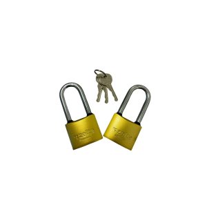 Candado doble 50mm bronce aro largo misma llave  [UM 1u | 12u | 36u]