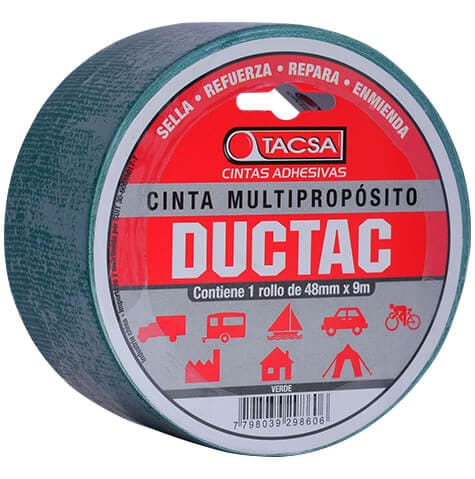 Cinta duc tape 9mts verde Tacsa  [UM 1u | 48u]