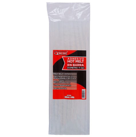 Barra silicona 11mmx300mm xbolsa500g  [UM 1u | 20u]