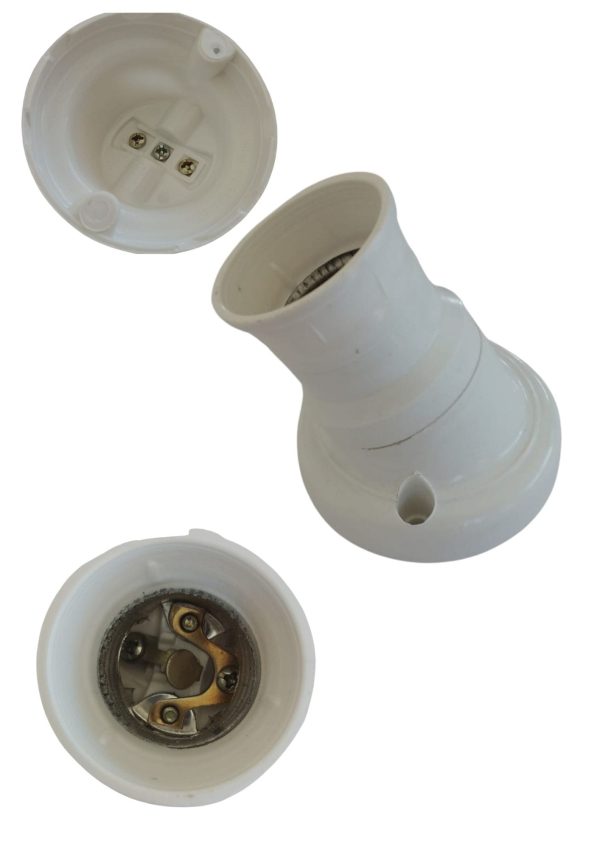 Portalamparas receptaculo curvo 3 piezas blanco  [UM 1u | 100u]