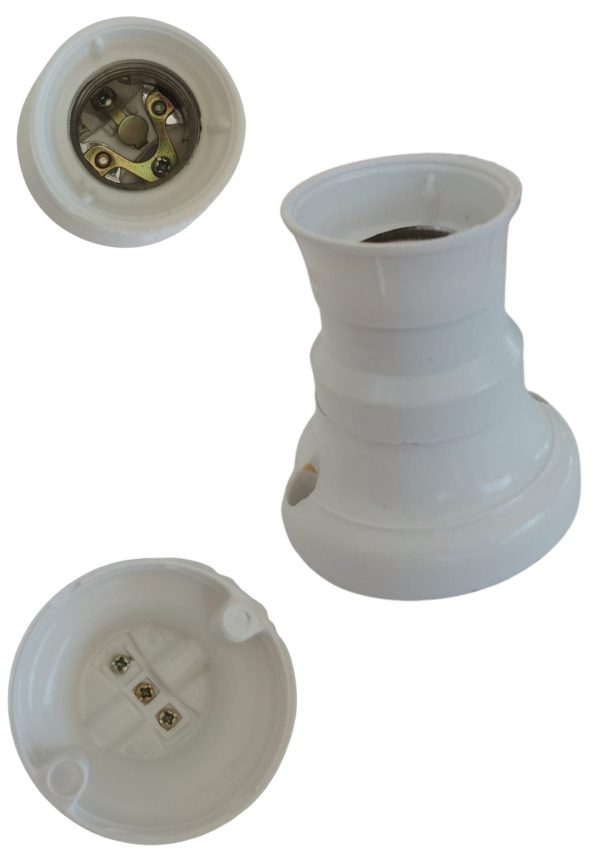 Portalamparas receptaculo recto 3 piezas blanco  [UM 1u | 100u]