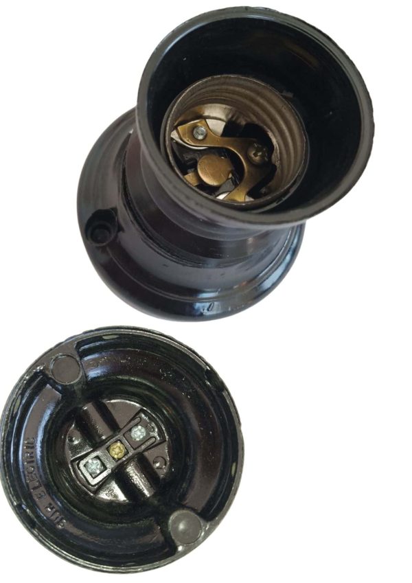 Portalamparas receptaculo recto 3 piezas negro  [UM 1u | 100u]