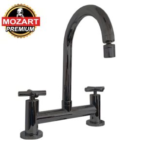 Mezcladora Texas mesada volante cruz c/difusor movil negra  [UM 1u | 12u]