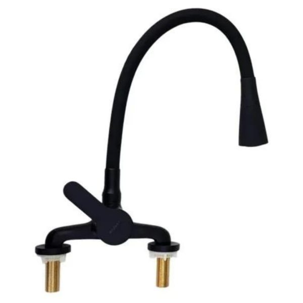 Mezcladora monocomando Seul cocina mesada pico cono flex negra  [UM 1u | 12u]