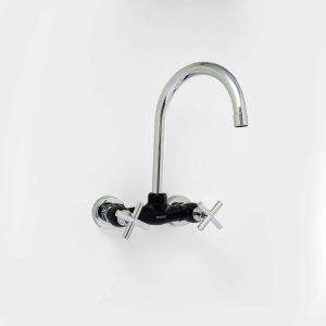 Mezcladora Pekin pared abs volante cruz pico J negra  [UM 1u | 20u]