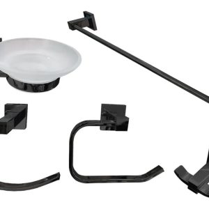 Set baño 5 piezas Panama zinc y acero inoxidable  [UM 1u | 10u]