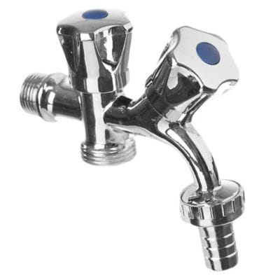 Canilla doble p/lavarropas 1/2″ x 3/4″ c/volante  [UM 1u | 10u | 100u]