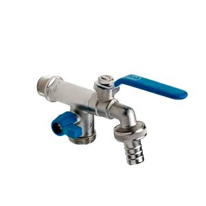 Canilla doble p/lavarropas 1/2" x 3/4" esferica  [UM 1u | 10u | 100u]