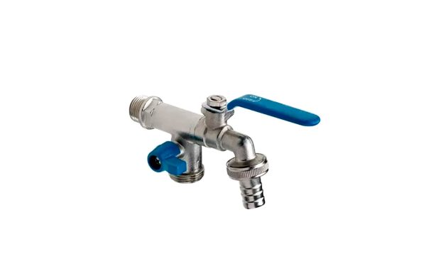 Canilla doble p/lavarropas 1/2″ x 3/4″ esferica  [UM 1u | 10u | 100u]