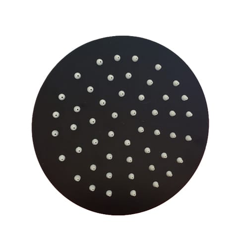 Flor ducha /lluvia 6″ 150×150 redonda acero inoxidable negra  [UM 1u | 50u]