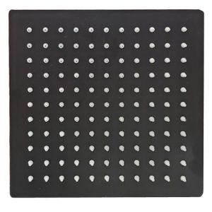 Flor ducha /lluvia 8" 200x200 cuadrada acero inoxidable negra  [UM 1u | 30u]