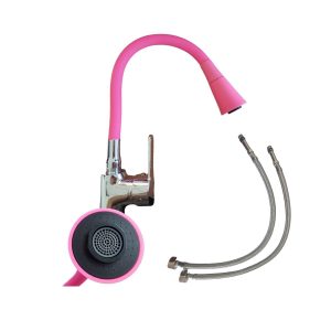 Griferia monocomando flexible cocina rosa  [UM 1u | 12u]
