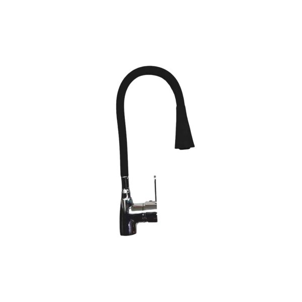 Monocomando Seul pico giratorio flex cromada negra  [UM 1u | 20u]