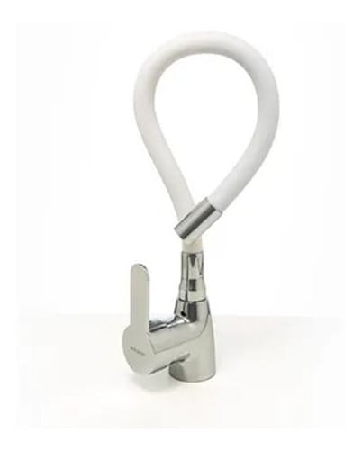 Monocomando Miami pico flexible mesada cromada blanca  [UM 1u | 20u]