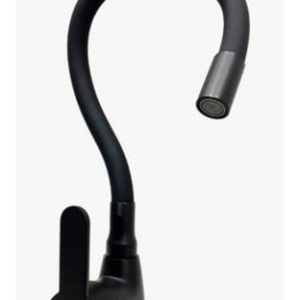 Monocomando Miami pico flexible mesada negra  [UM 1u | 12u]