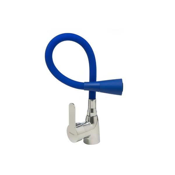 Monocomando Seul pico giratorio flex cromada azul  [UM 1u | 20u]