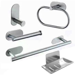 Set baño 5 piezas London color acero  [UM 1u | 10u]