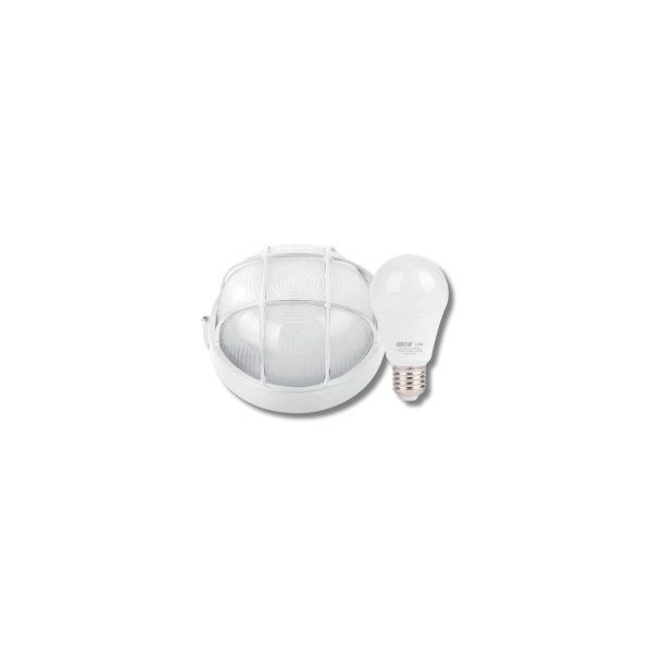 Tortuga redonda c/lampara 13w Sica blanca  [UM 1u | 5u | 40u]