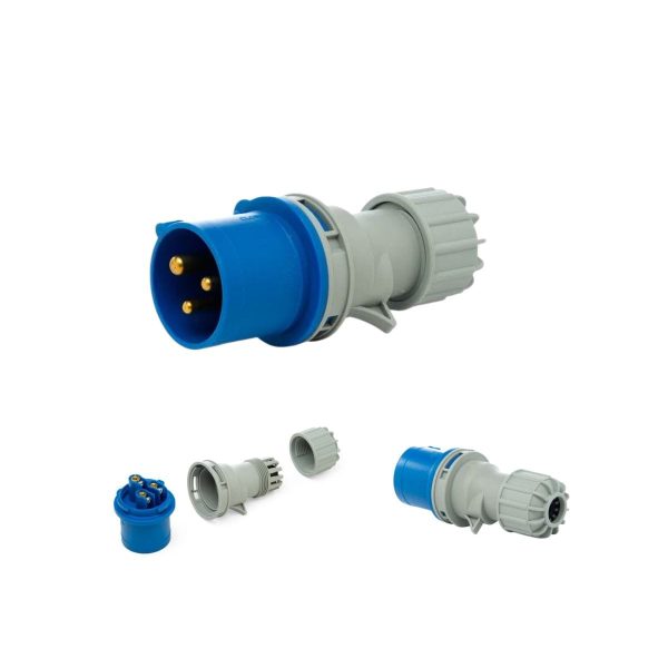 Ficha industrial 2p + t 16a  [UM 1u | 5u | 120u]