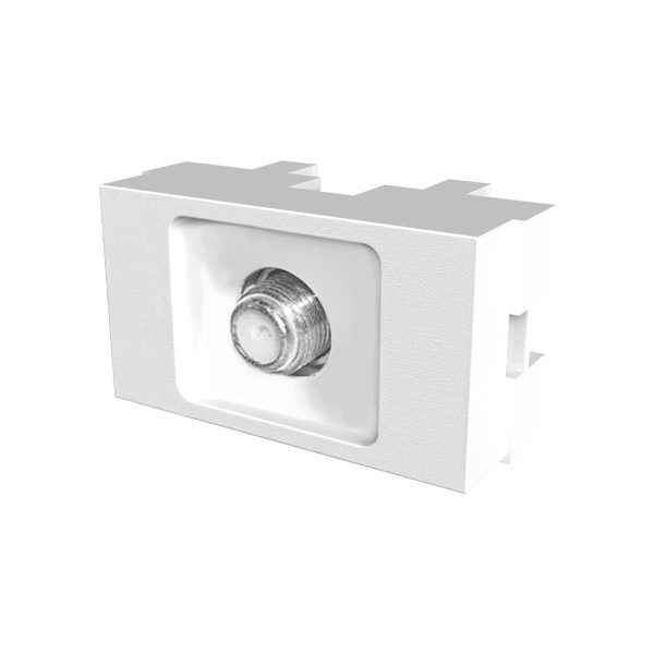 Toma tv c/acople pin fino Platinum blanco  [UM 1u | 50u]