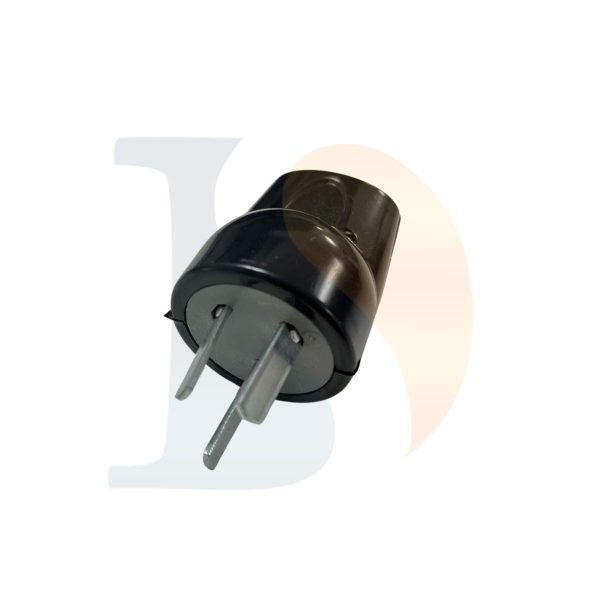 Ficha macho eco c/neutro axial negra  [UM 1u | 300u]